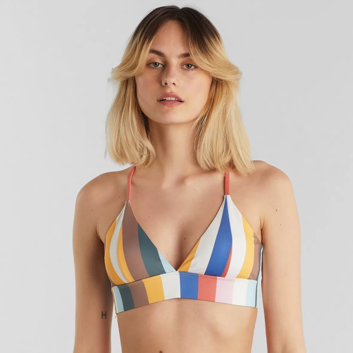 Swimwear | DEDICATED Bikini Top Alva Stripes Multi Color