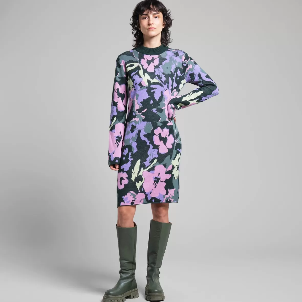 Dresses | DEDICATED Dress Lo Warped Flowers Multi Color