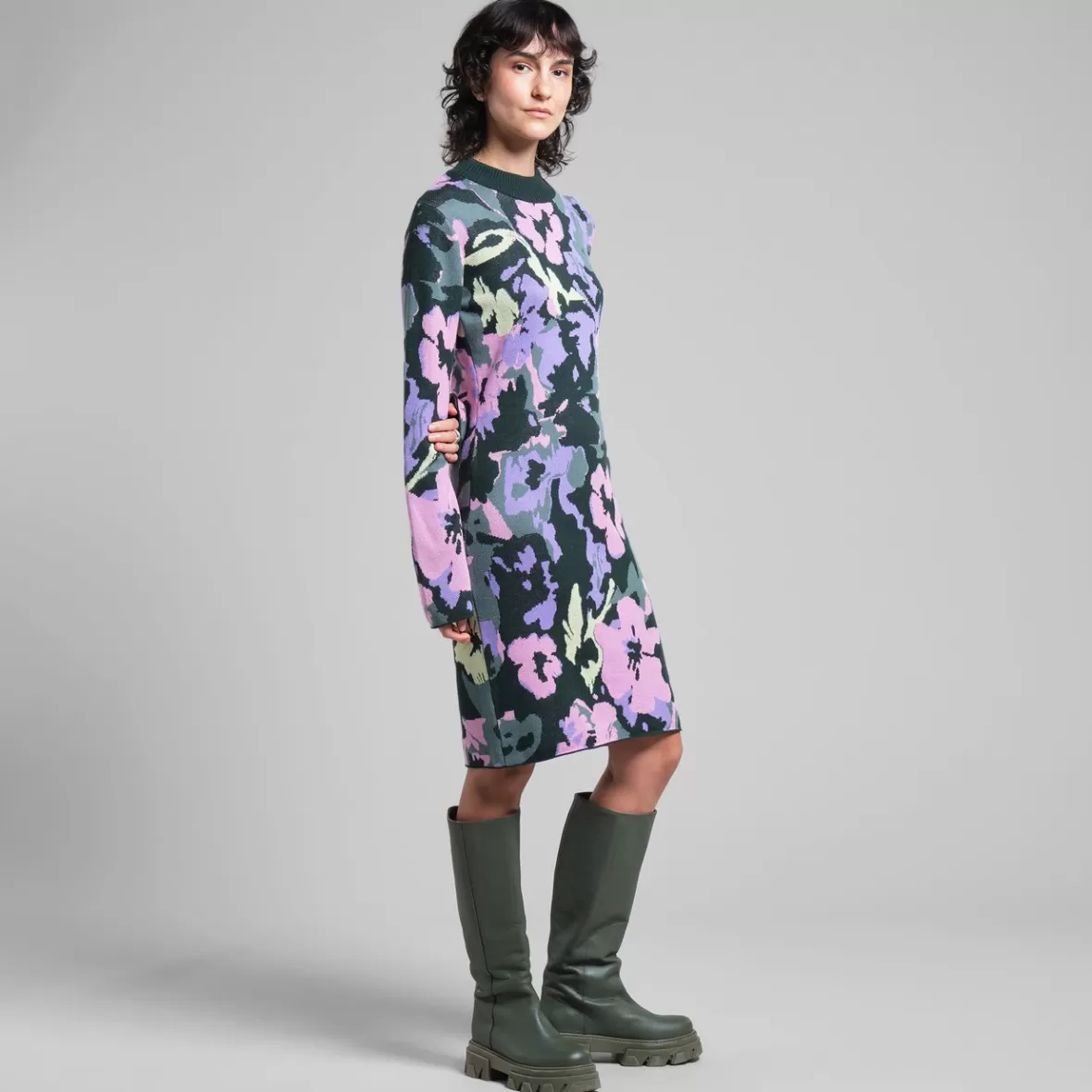 Dresses | DEDICATED Dress Lo Warped Flowers Multi Color
