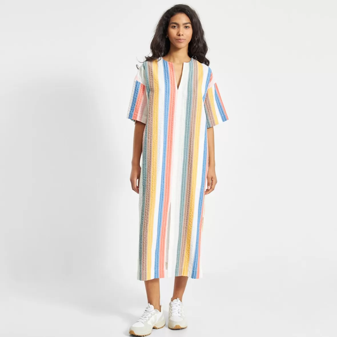 Dresses | DEDICATED Kaftan Skillinge Stripes Multi Color