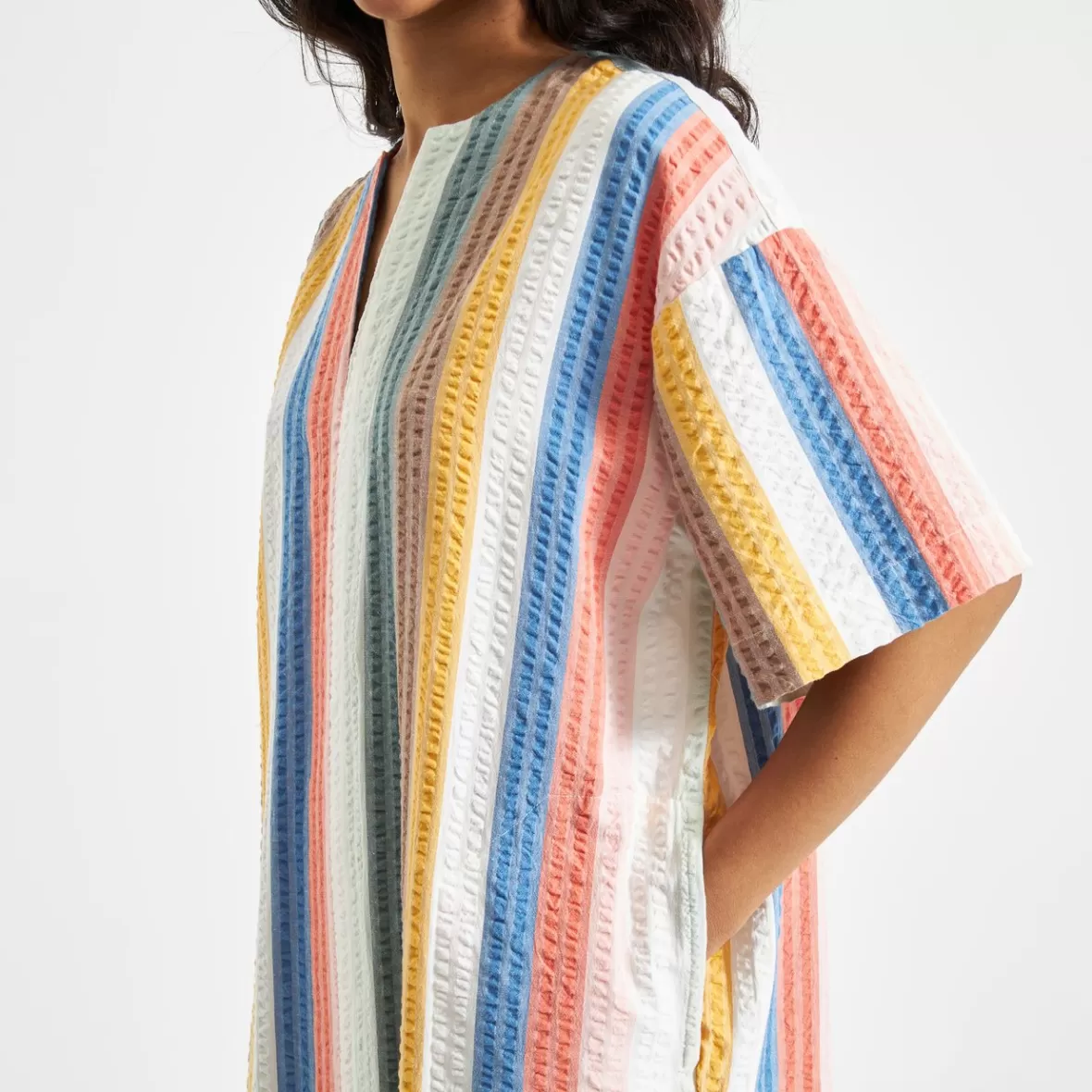 Dresses | DEDICATED Kaftan Skillinge Stripes Multi Color