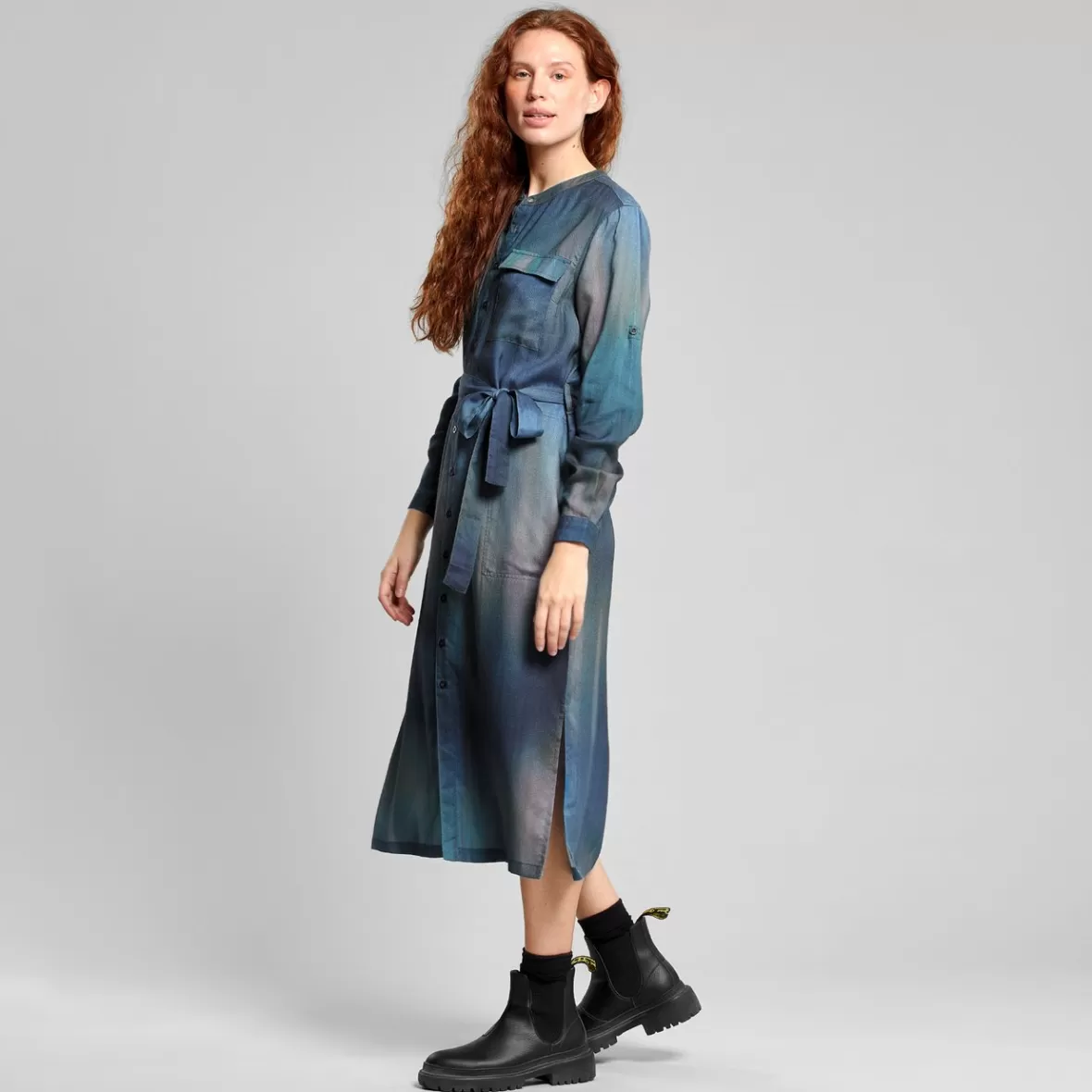 Dresses | DEDICATED Shirt Dress Falsterbo Abstract Light Multi Color