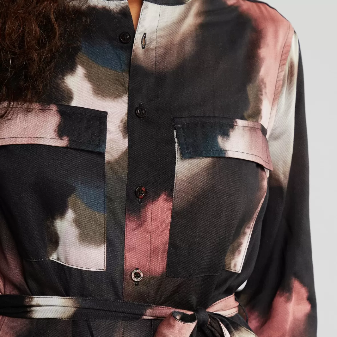 Dresses | DEDICATED Shirt Dress Falsterbo Brush Strokes Multi Color