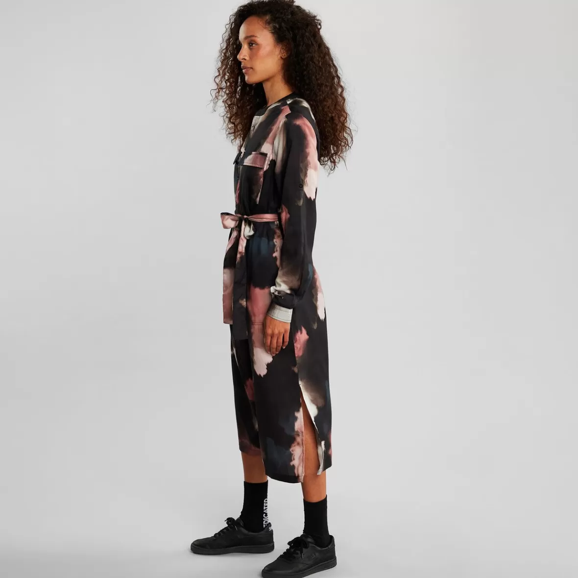 Dresses | DEDICATED Shirt Dress Falsterbo Brush Strokes Multi Color