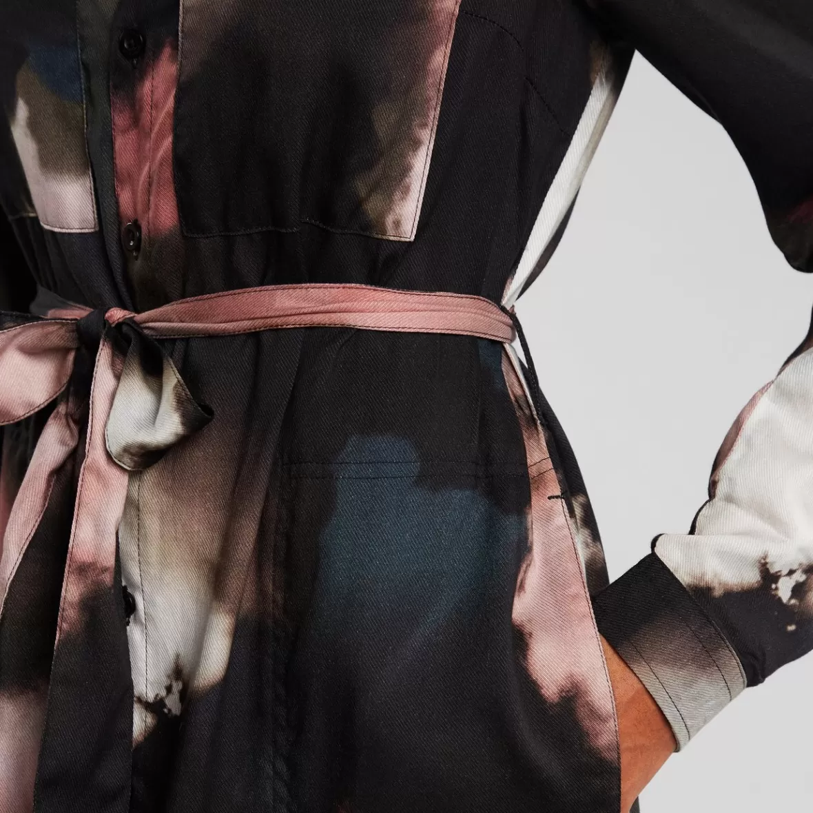 Dresses | DEDICATED Shirt Dress Falsterbo Brush Strokes Multi Color
