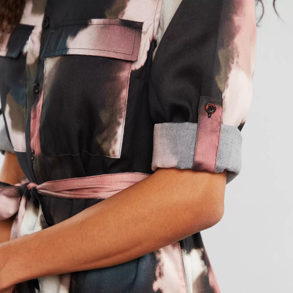 Dresses | DEDICATED Shirt Dress Falsterbo Brush Strokes Multi Color
