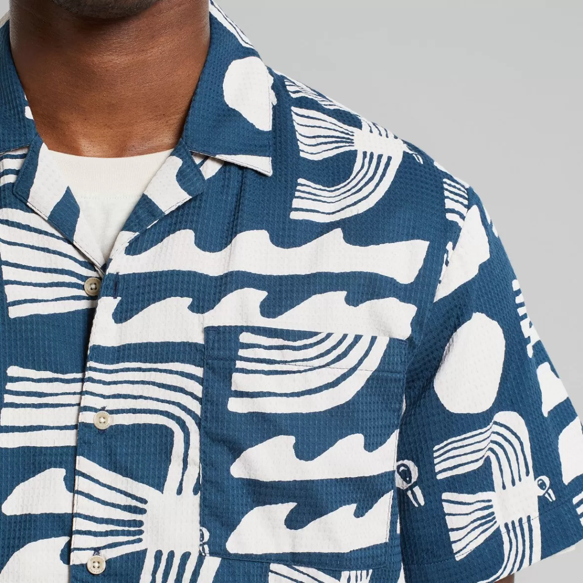 Shirts | DEDICATED Shirt Marstrand Seagulls Majolica Blue