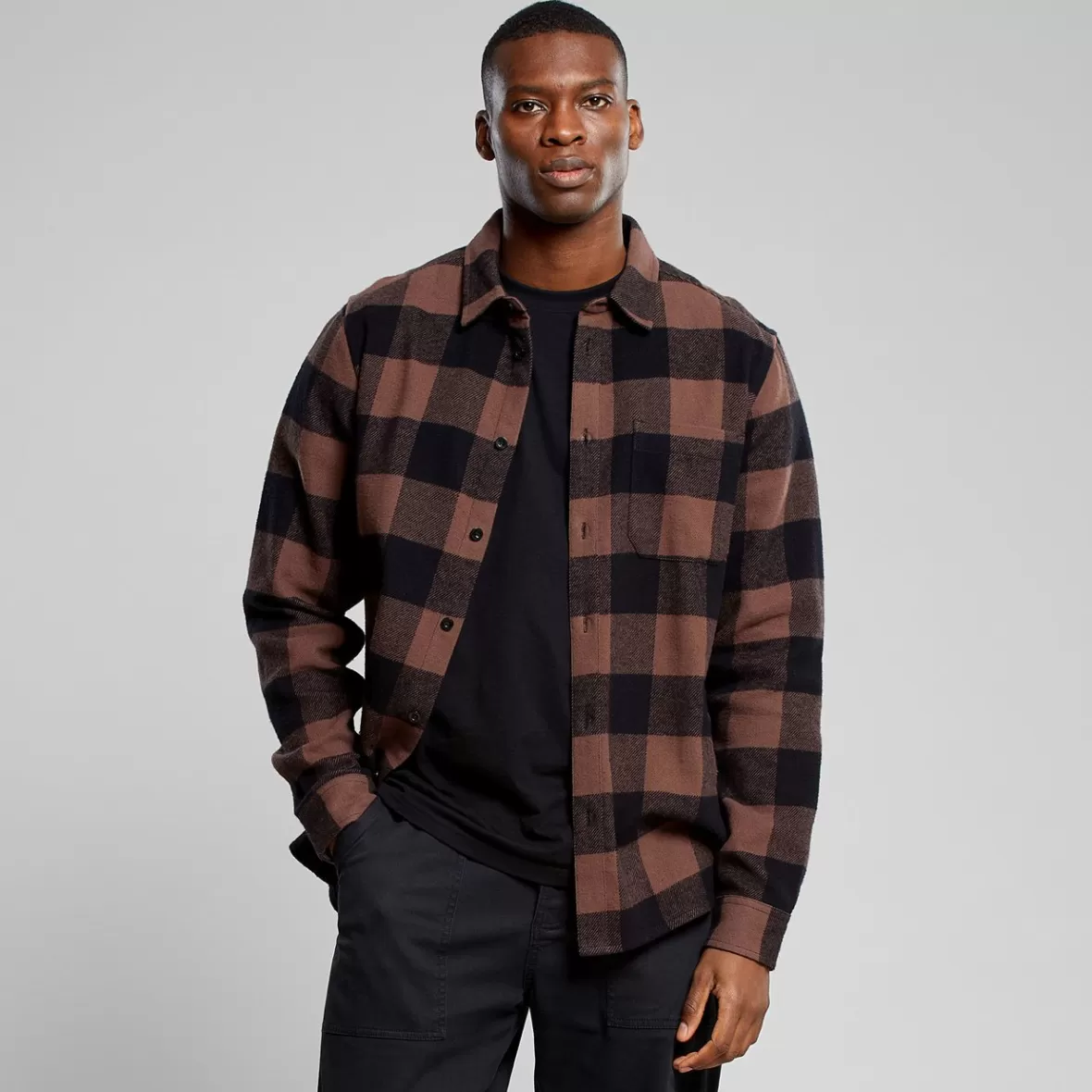 Shirts | DEDICATED Shirt Rute Buffalo Bag Brown