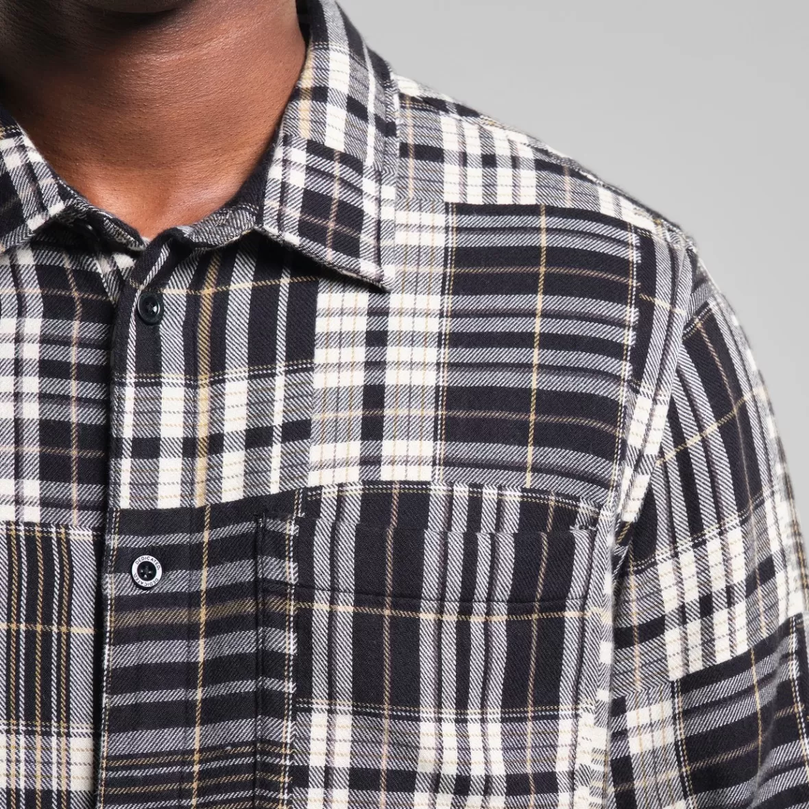 Shirts | DEDICATED Shirt Rute Flannel Patchwork Black