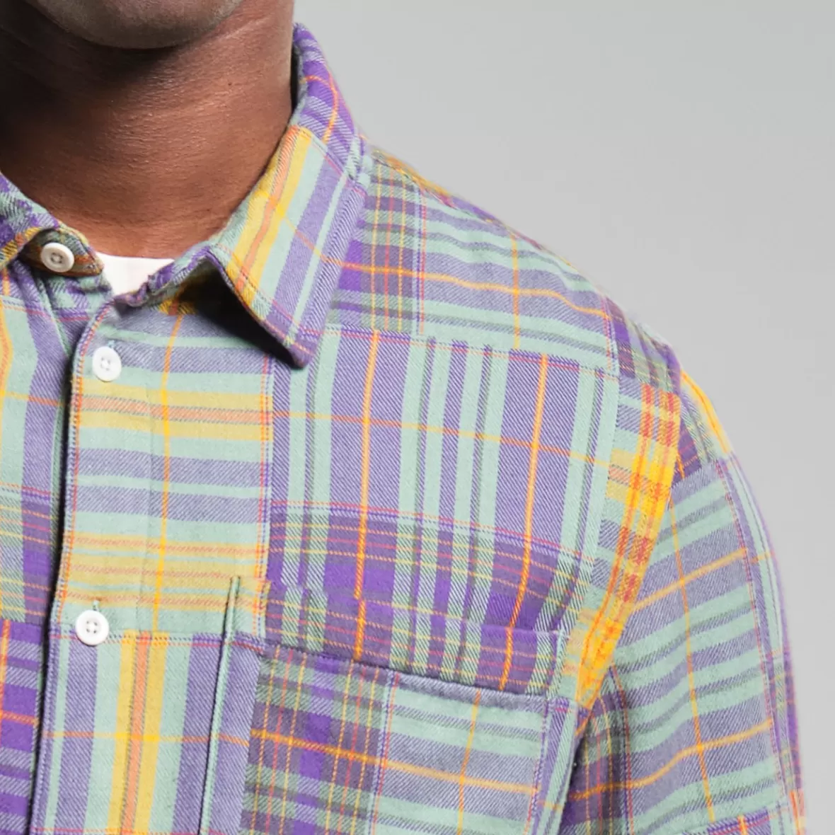 Shirts | DEDICATED Shirt Rute Flannel Patchwork Green