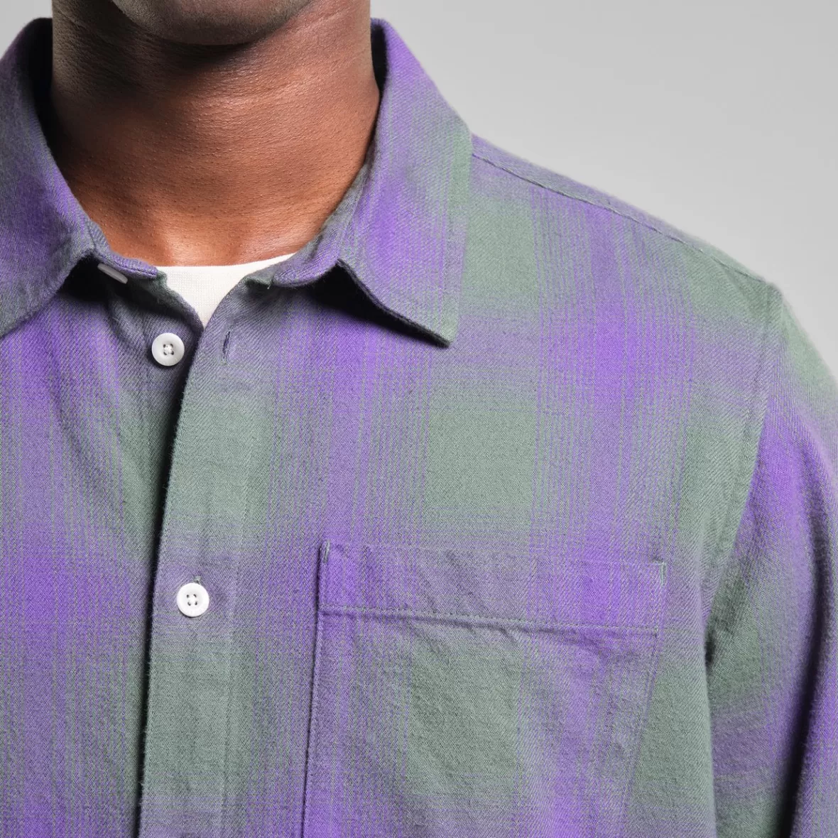 Shirts | DEDICATED Shirt Rute Flannel Shadow Check Purple