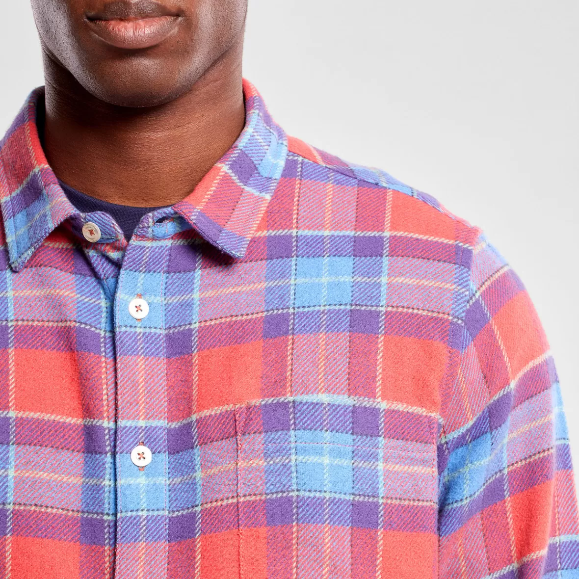 Shirts | DEDICATED Shirt Rute Multi Check Mineral Red