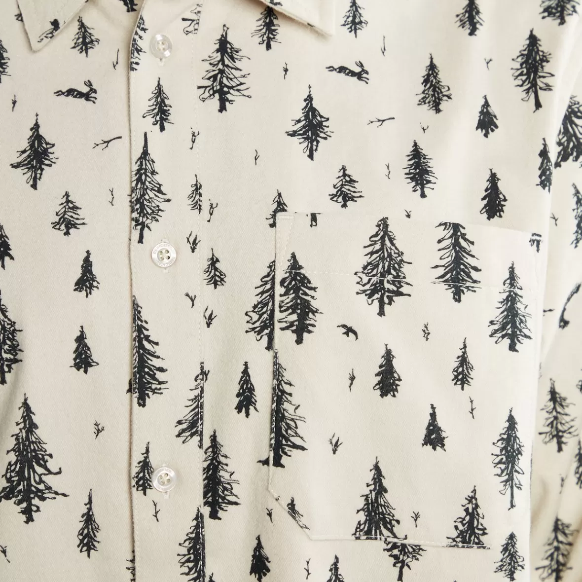 Shirts | DEDICATED Shirt Rute Pen Forest Bone White