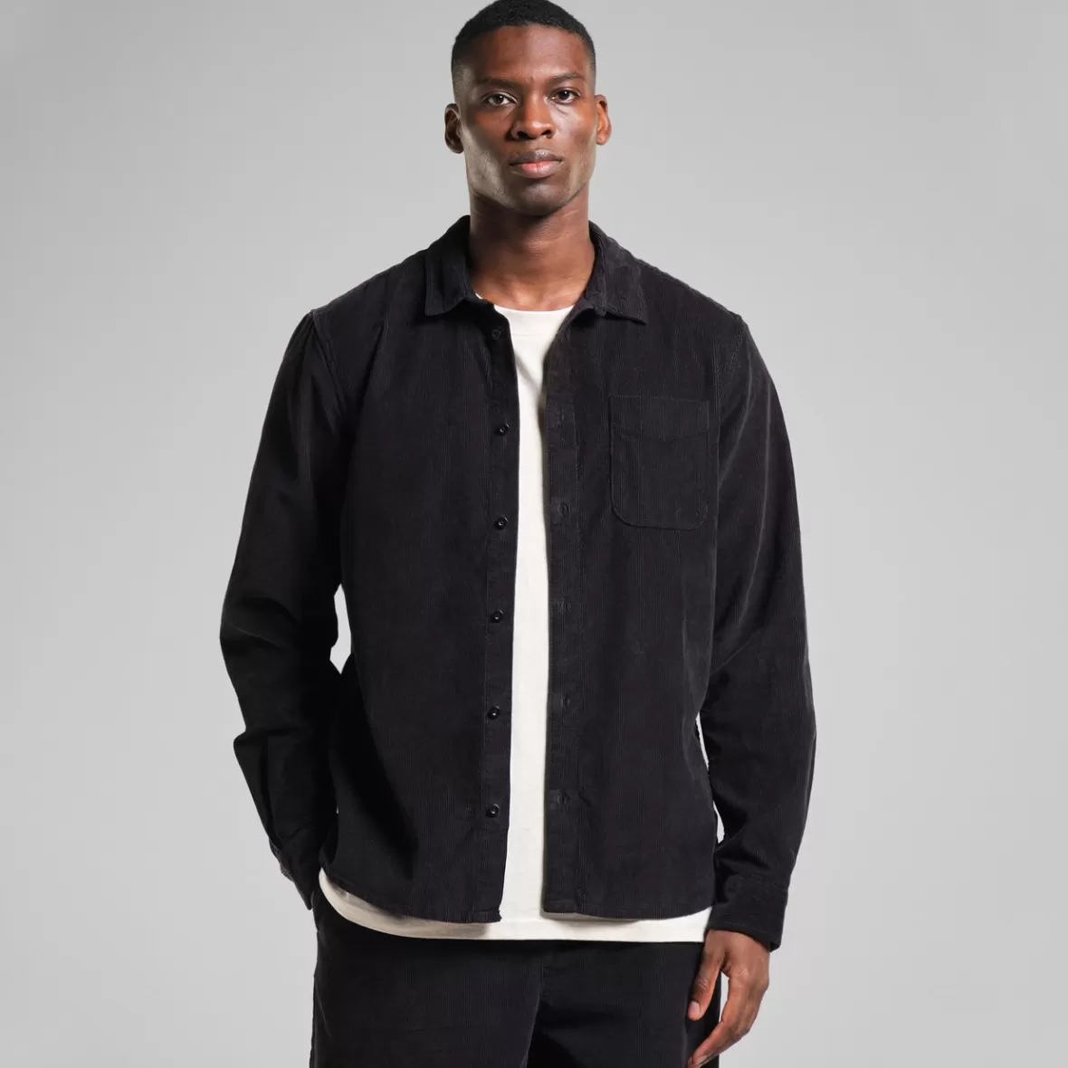 Shirts | DEDICATED Shirt Varberg Corduroy Black
