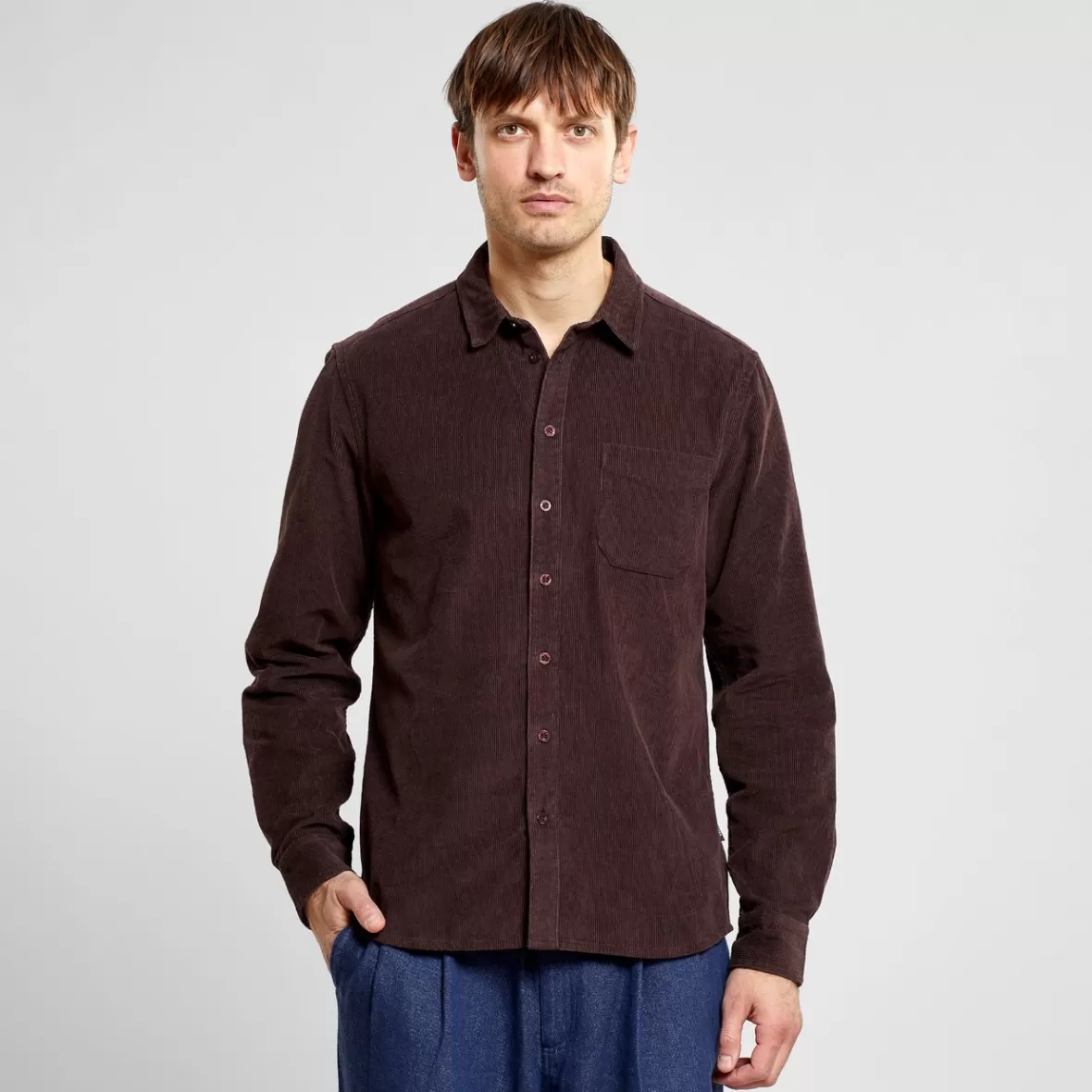 Shirts | DEDICATED Shirt Varberg Corduroy Coffee Brown