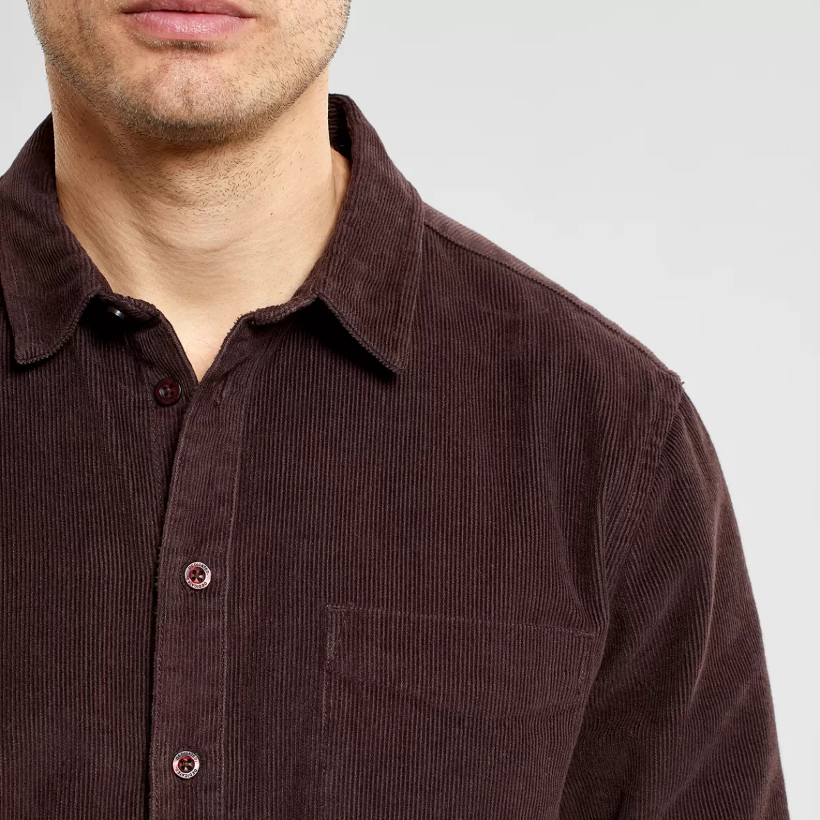 Shirts | DEDICATED Shirt Varberg Corduroy Coffee Brown