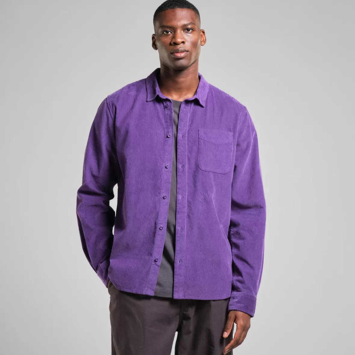 Shirts | DEDICATED Shirt Varberg Corduroy Picasso Purple