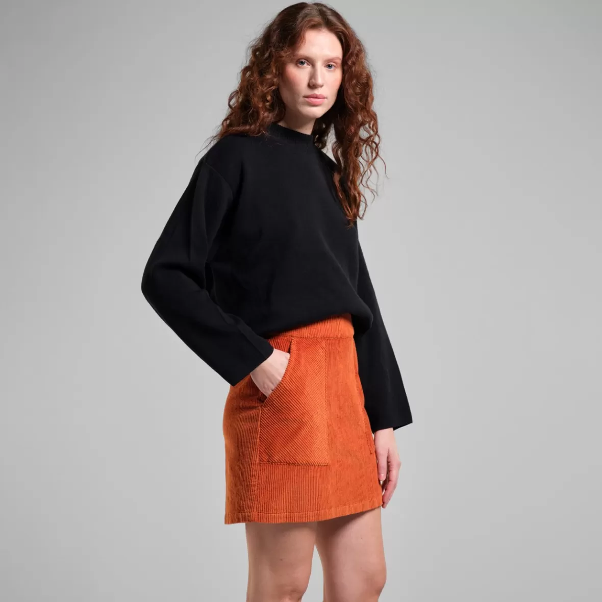 Skirts | DEDICATED Skirt Majorna Corduroy Cinnamon Orange