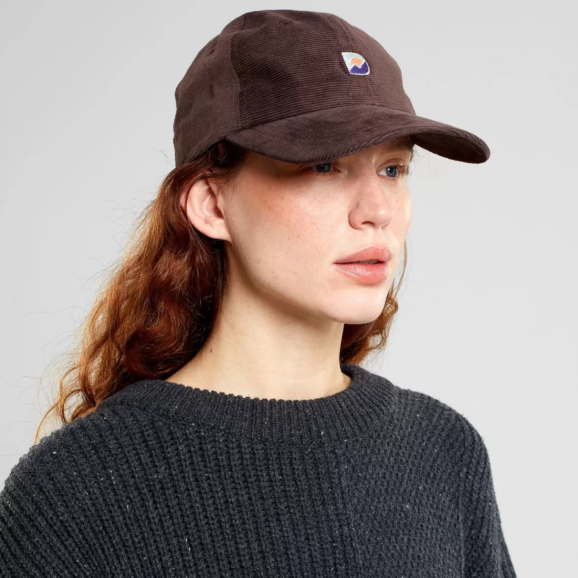 Caps | DEDICATED Soft Cap Slussen Corduroy Mountain Logo D Coffee Brown