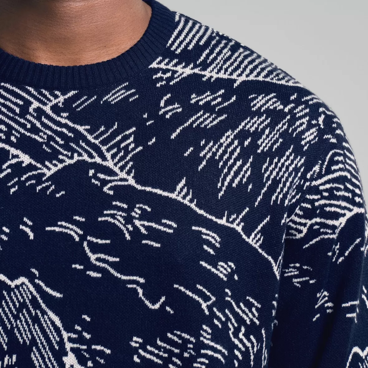 Knitwear | DEDICATED Sweater Mora Mountain Horizon Navy