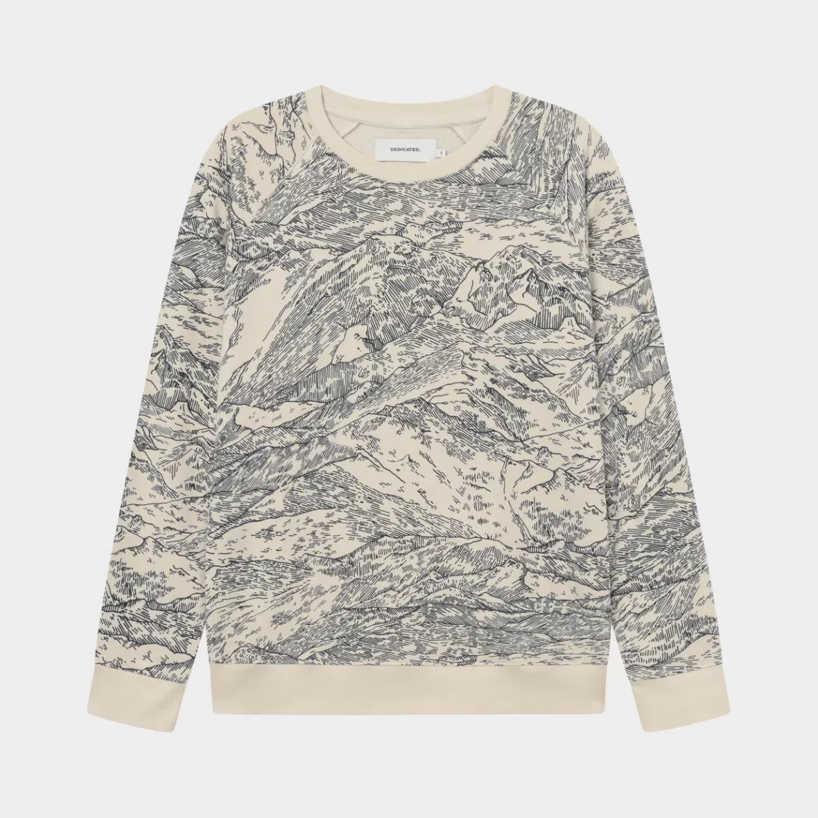 Sweats | DEDICATED Sweatshirt Malmoe Mountain Horizon Oat White