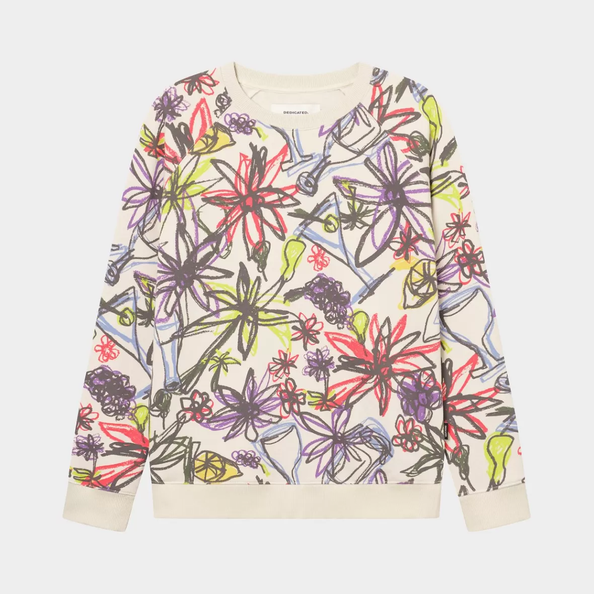Sweats | DEDICATED Sweatshirt Malmoe Paradise Sketch Oat White
