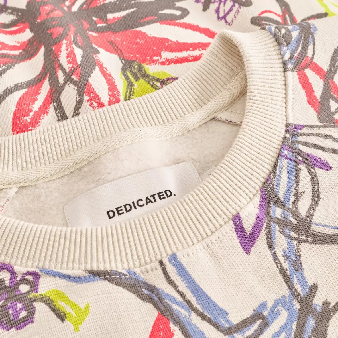 Sweats | DEDICATED Sweatshirt Malmoe Paradise Sketch Oat White