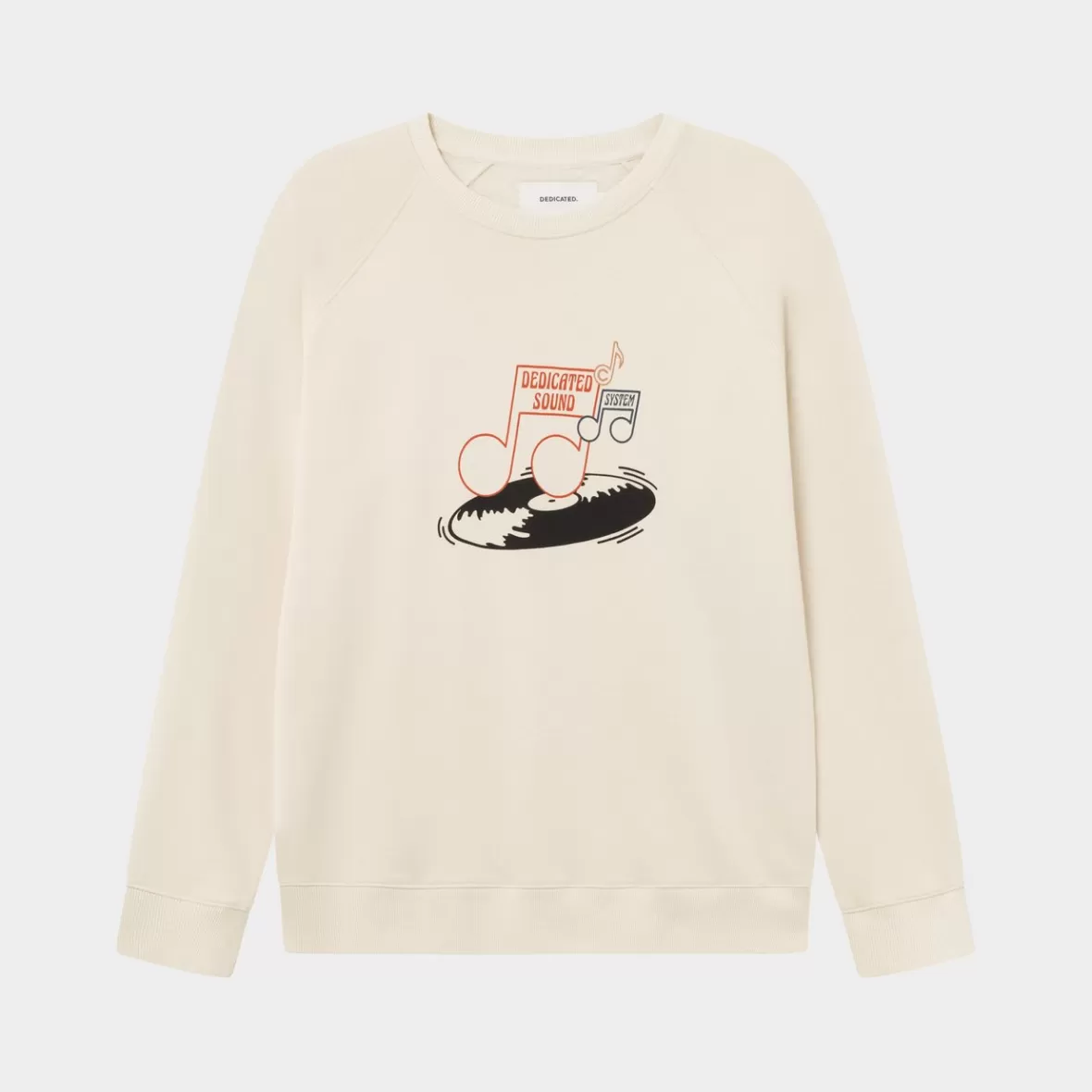 Sweats | DEDICATED Sweatshirt Malmoe Sound System Logo Oat White