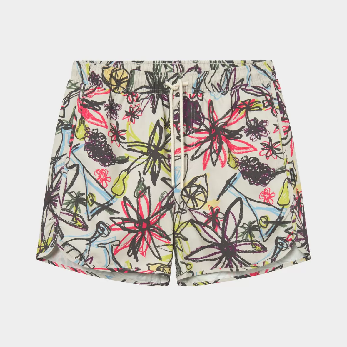 Swimwear | DEDICATED Swim Shorts Sandhamn Paradise Sketch Oat White