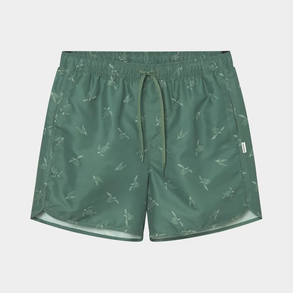 Swimwear | DEDICATED Swim Shorts Sandhamn Sea Turtles Forest Green