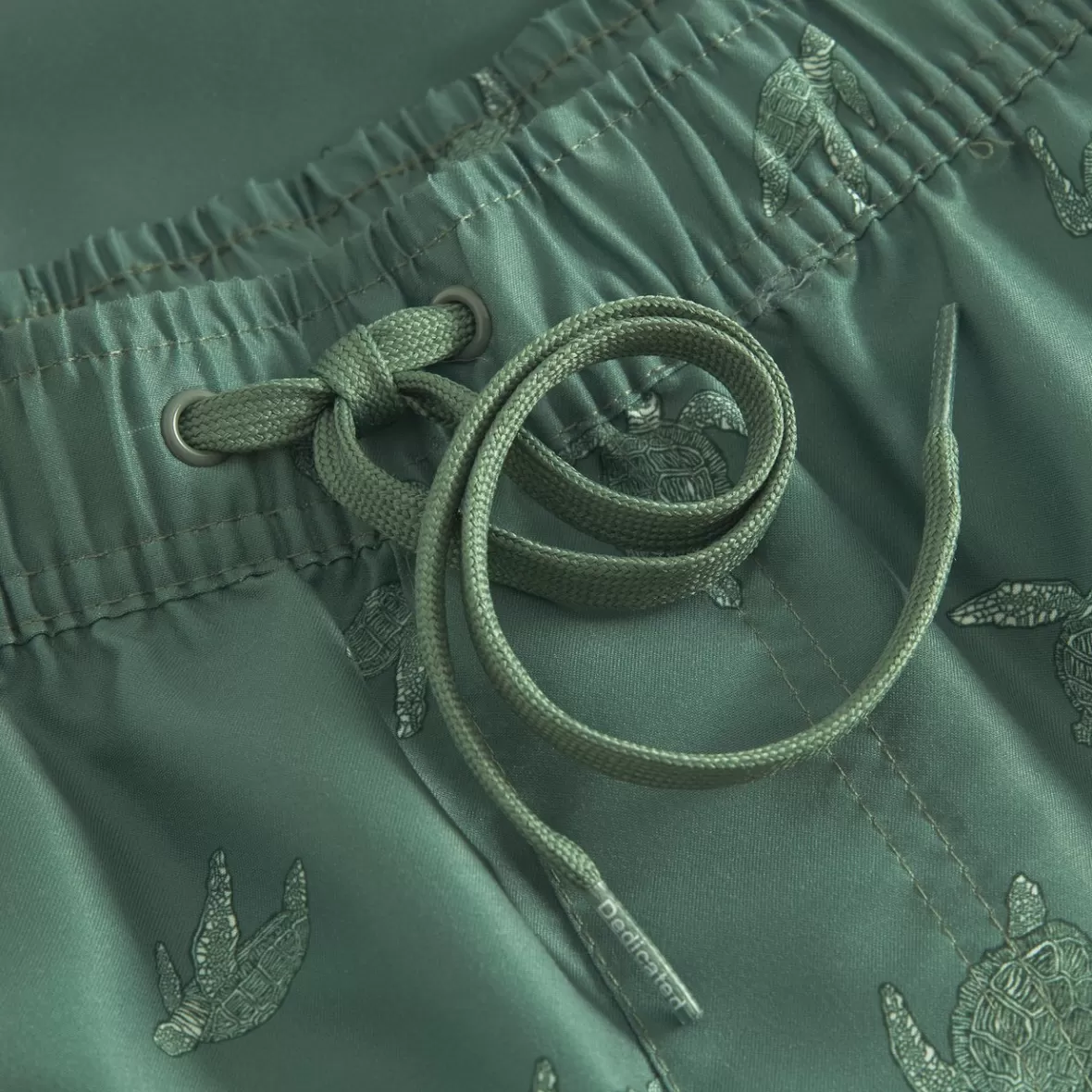 Swimwear | DEDICATED Swim Shorts Sandhamn Sea Turtles Forest Green
