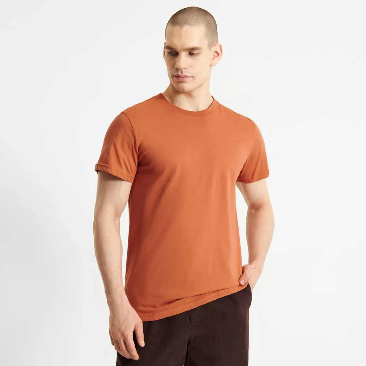 Base T-Shirts | Basics | DEDICATED T-shirt Stockholm Base Sunburn Orange