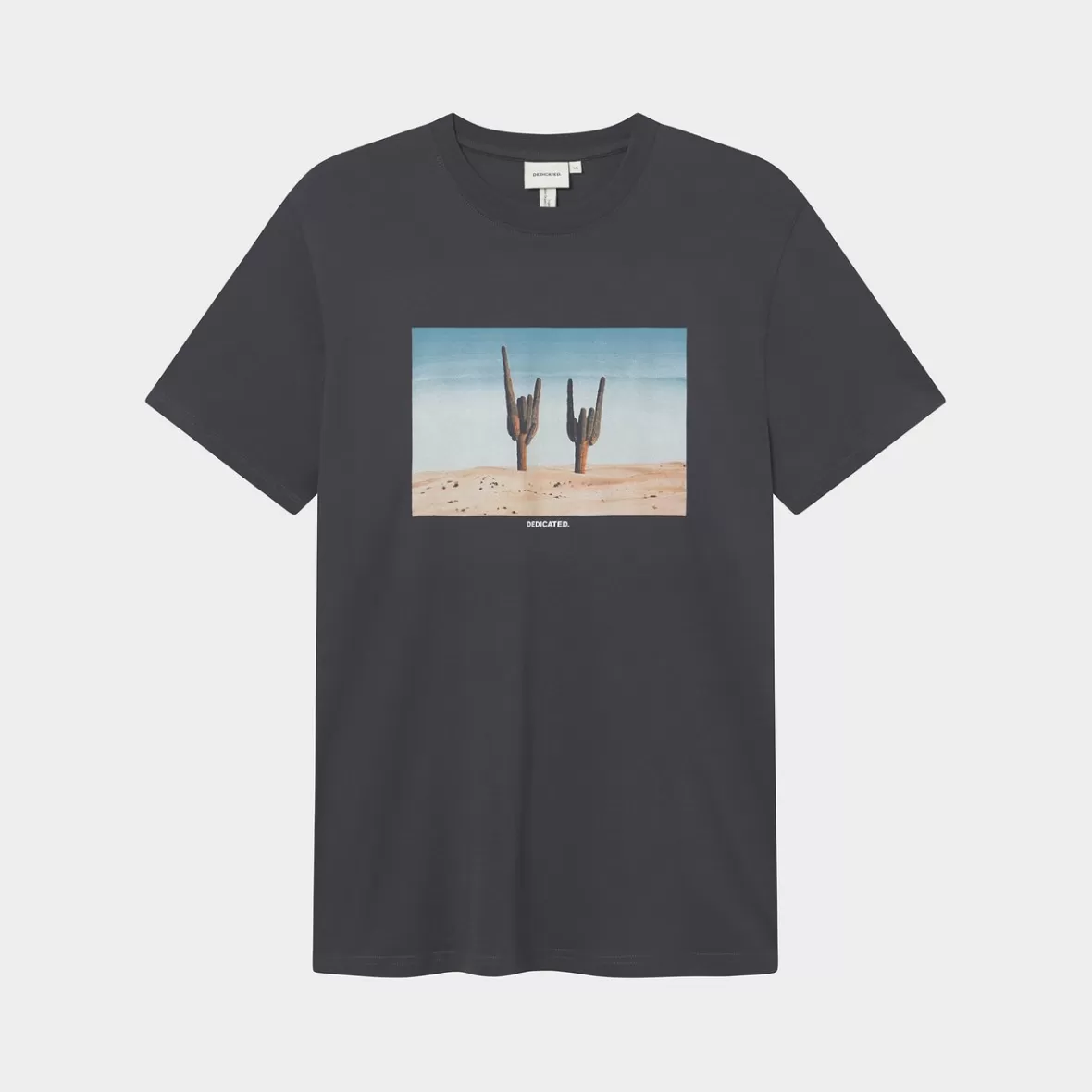 T-Shirts | DEDICATED T-shirt Stockholm Cactus Sign Charcoal