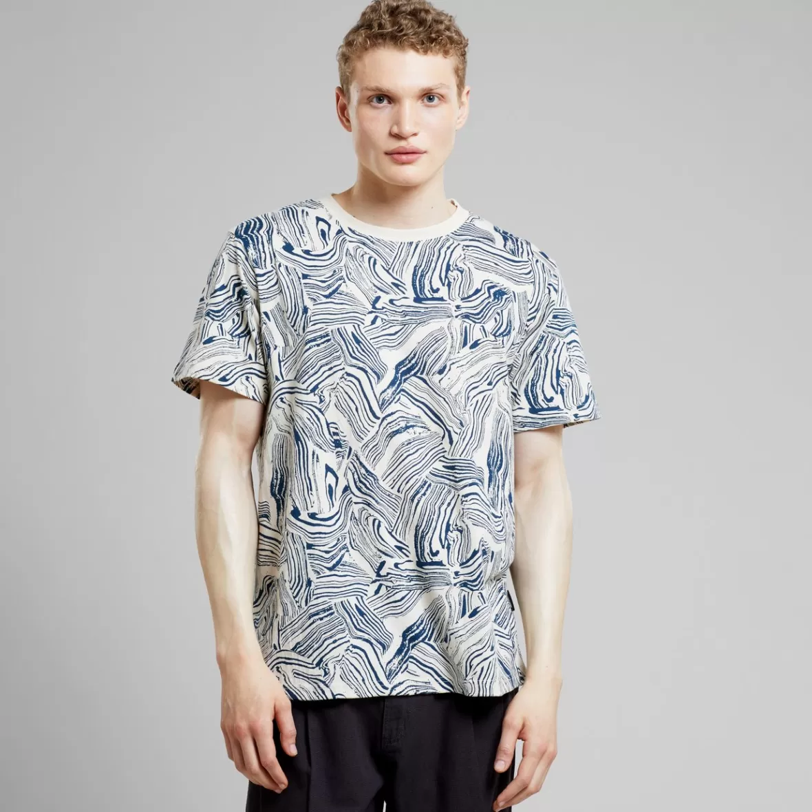 T-Shirts | DEDICATED T-shirt Stockholm Clay Swirl Light Oat White