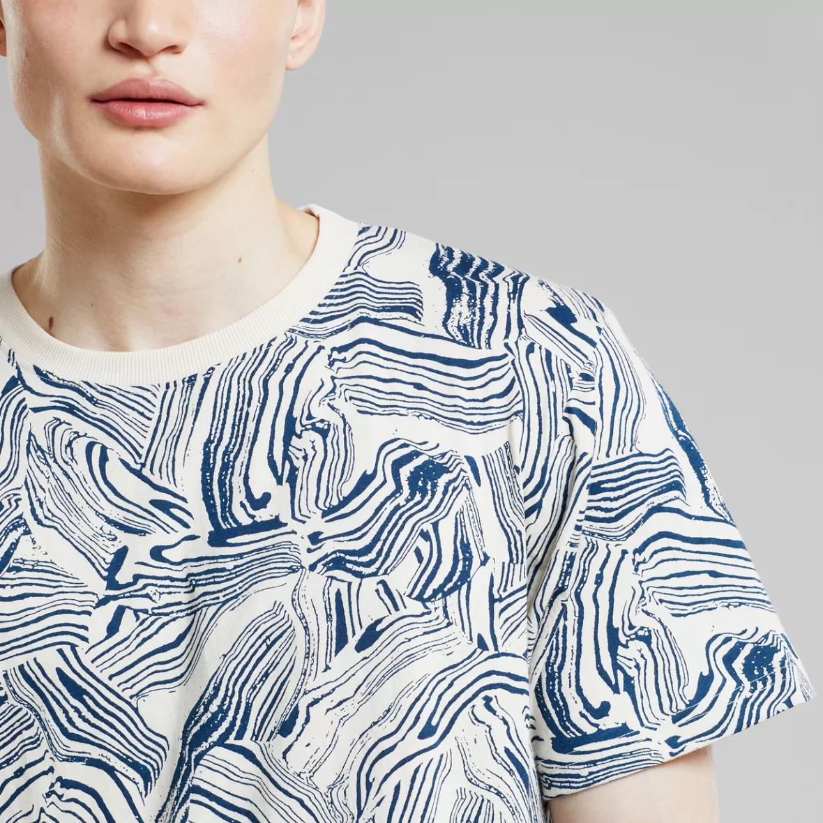 T-Shirts | DEDICATED T-shirt Stockholm Clay Swirl Light Oat White