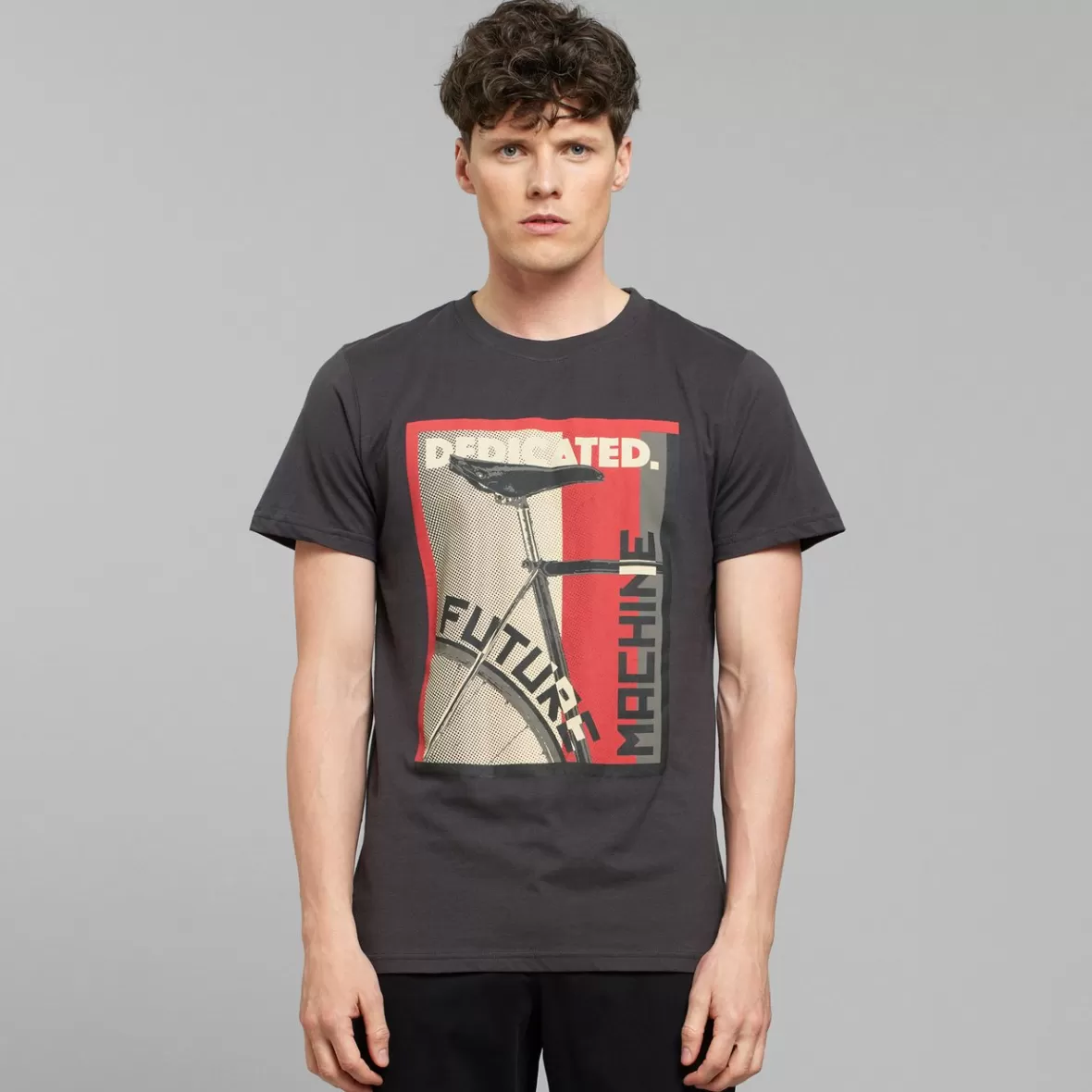 T-Shirts | DEDICATED T-shirt Stockholm Constructive Bike Charcoal