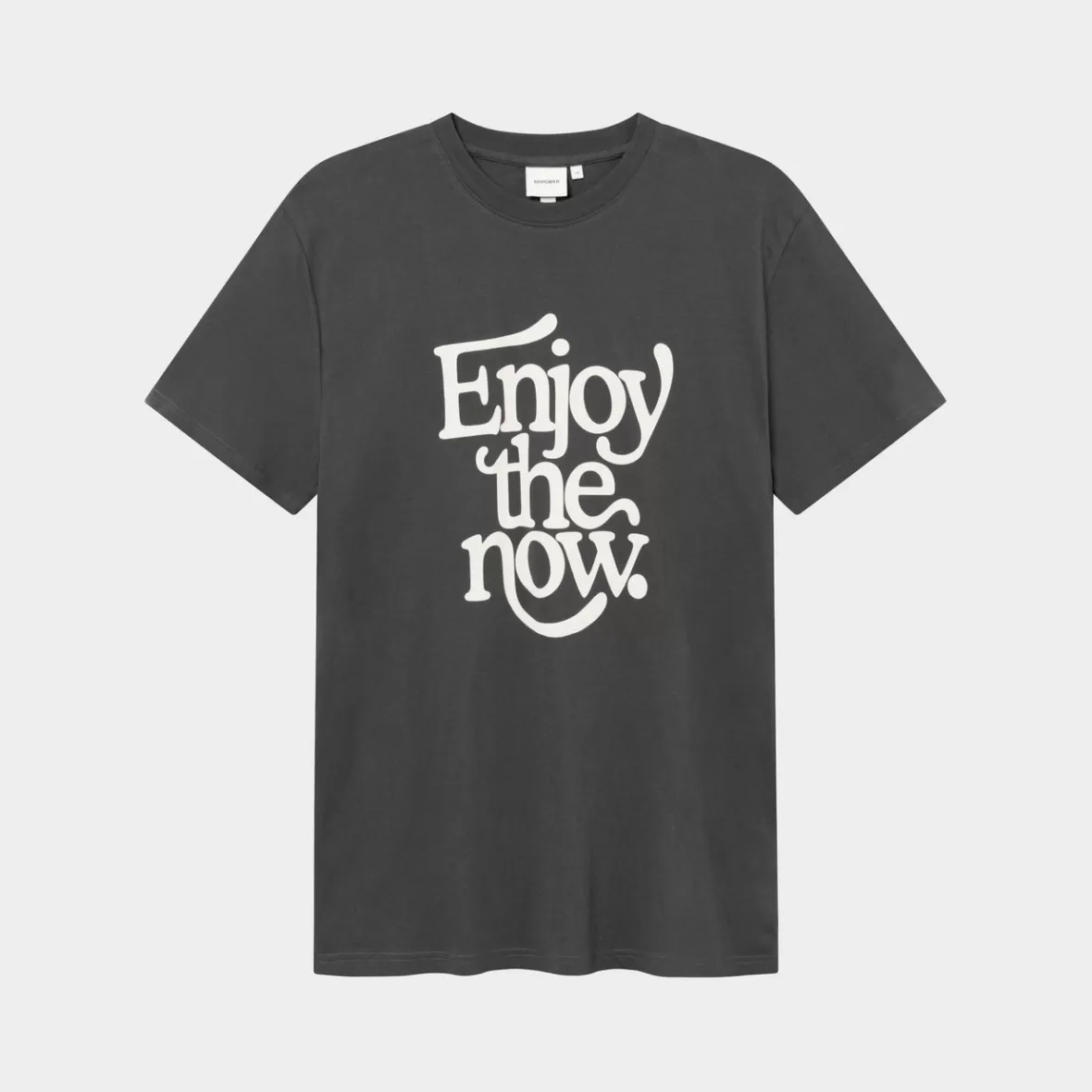 T-Shirts | DEDICATED T-shirt Stockholm Enjoy The Now Charcoal