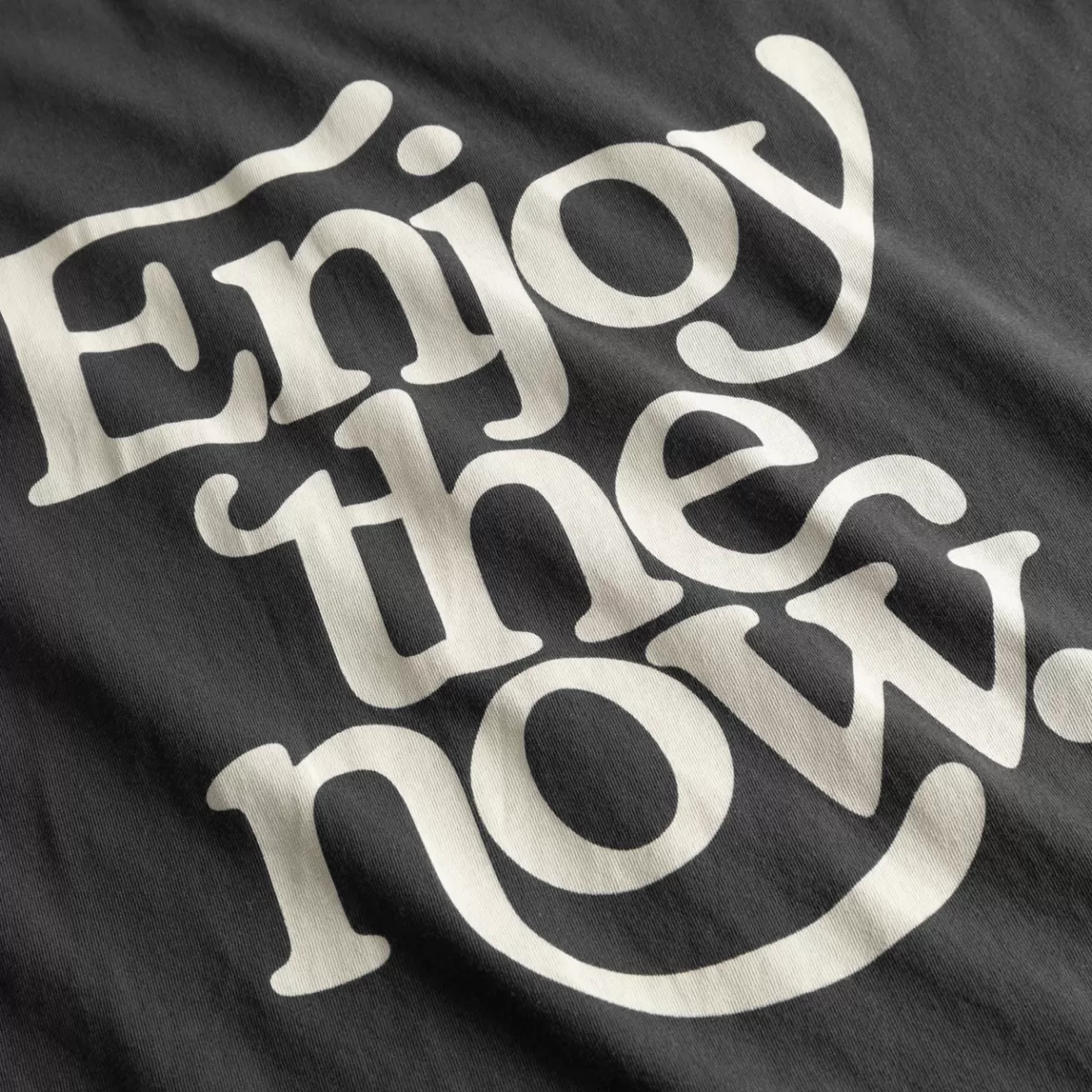 T-Shirts | DEDICATED T-shirt Stockholm Enjoy The Now Charcoal