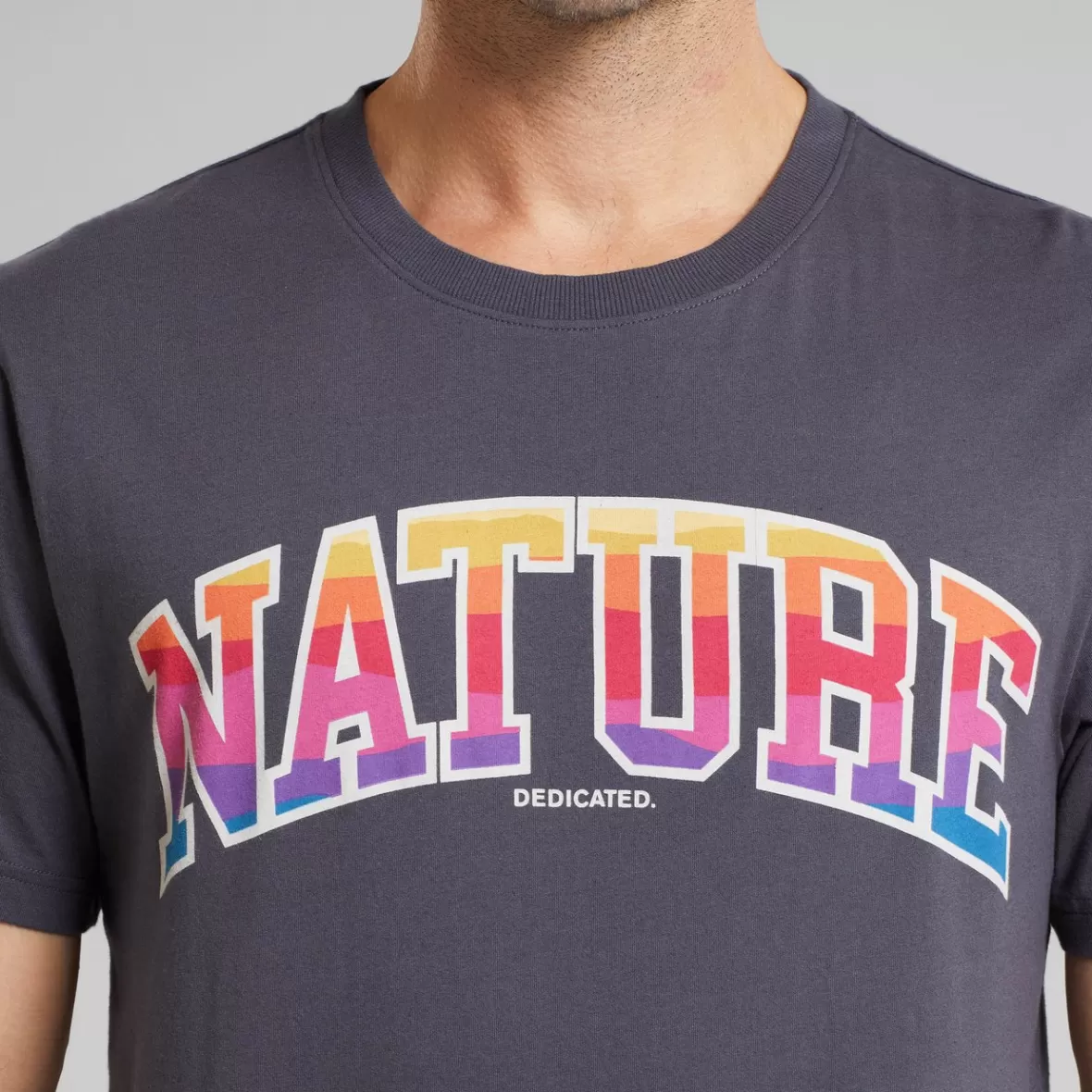 T-Shirts | DEDICATED T-shirt Stockholm Nature Sunset Charcoal