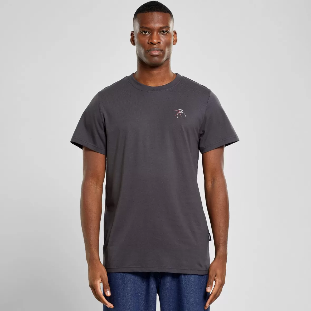 T-Shirts | DEDICATED T-shirt Stockholm Side Bike Emb Charcoal