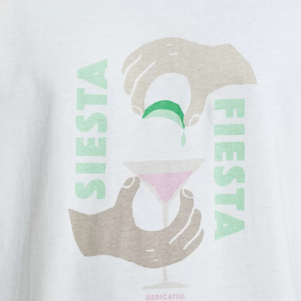 T-Shirts | DEDICATED T-shirt Stockholm Siesta Fiesta Hands Off White