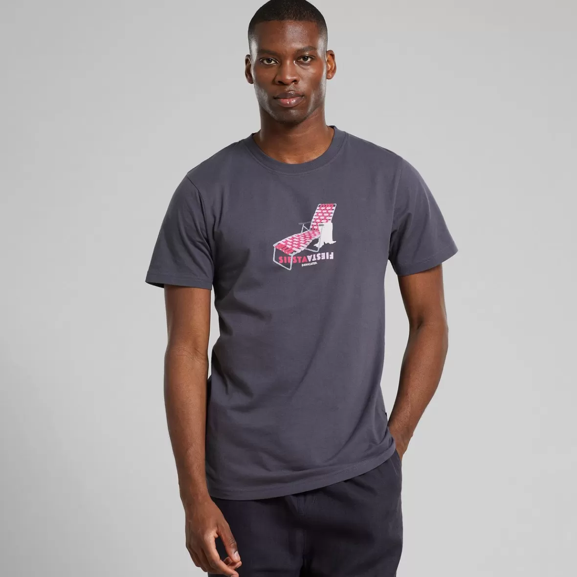 T-Shirts | DEDICATED T-shirt Stockholm Siesta Fiesta Sunbed Charcoal