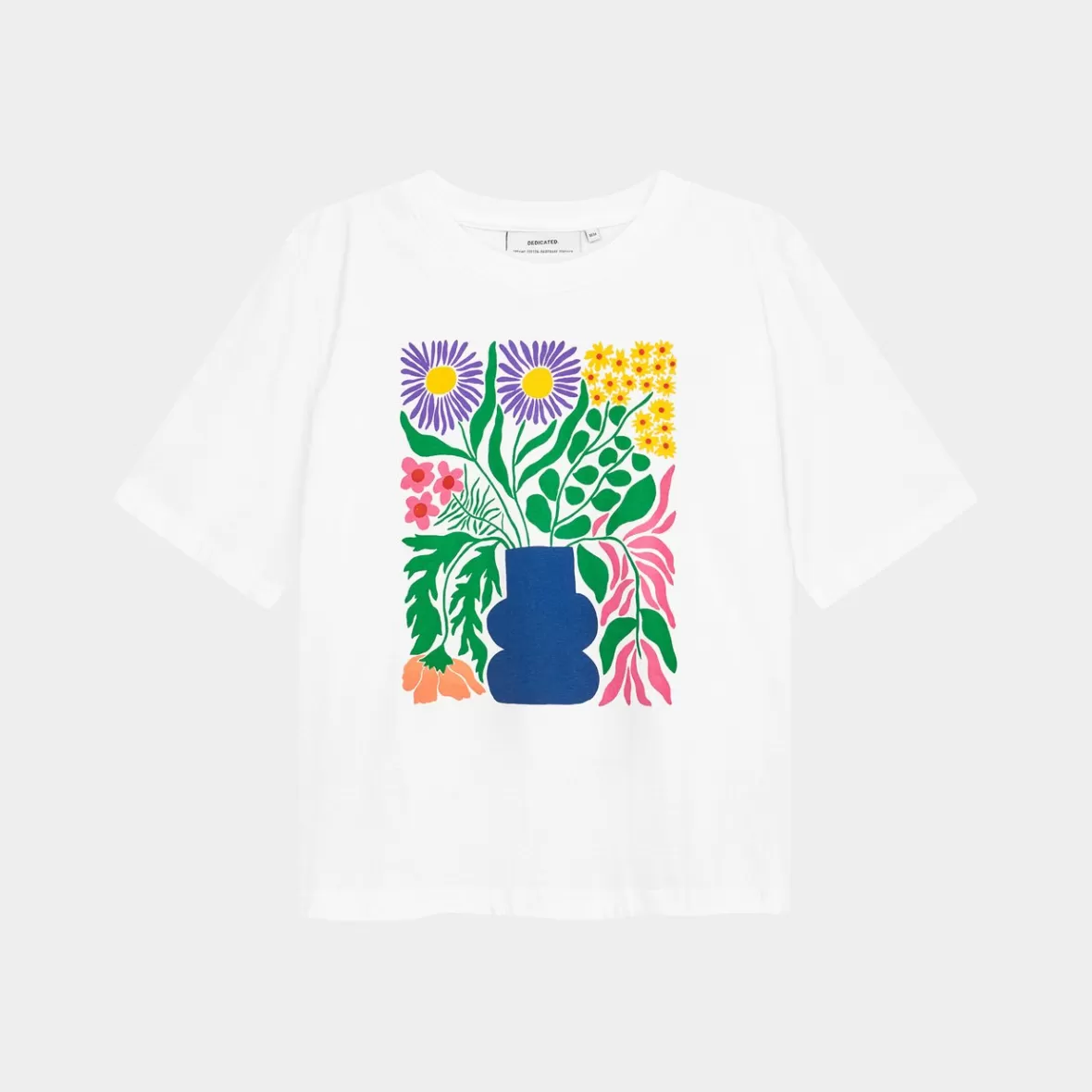 T-Shirts | DEDICATED T-shirt Vadstena Cottage Flowers White