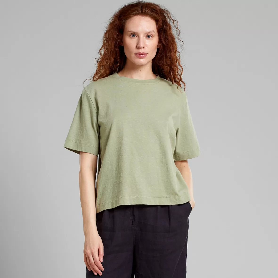Base T-Shirts | Basics | DEDICATED T-shirt Vadstena Hemp Tea Green