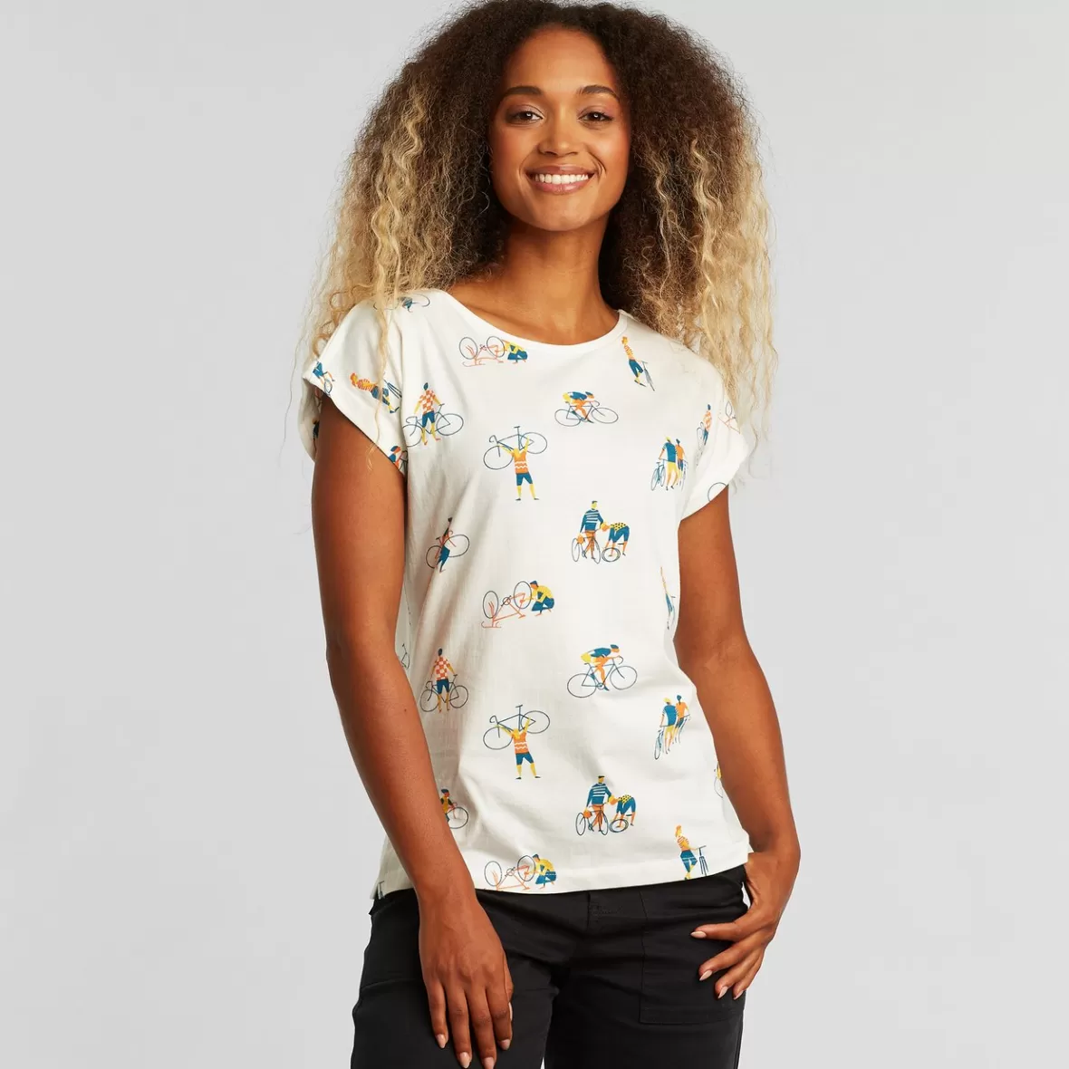 T-Shirts | DEDICATED T-shirt Visby Bike People Off White