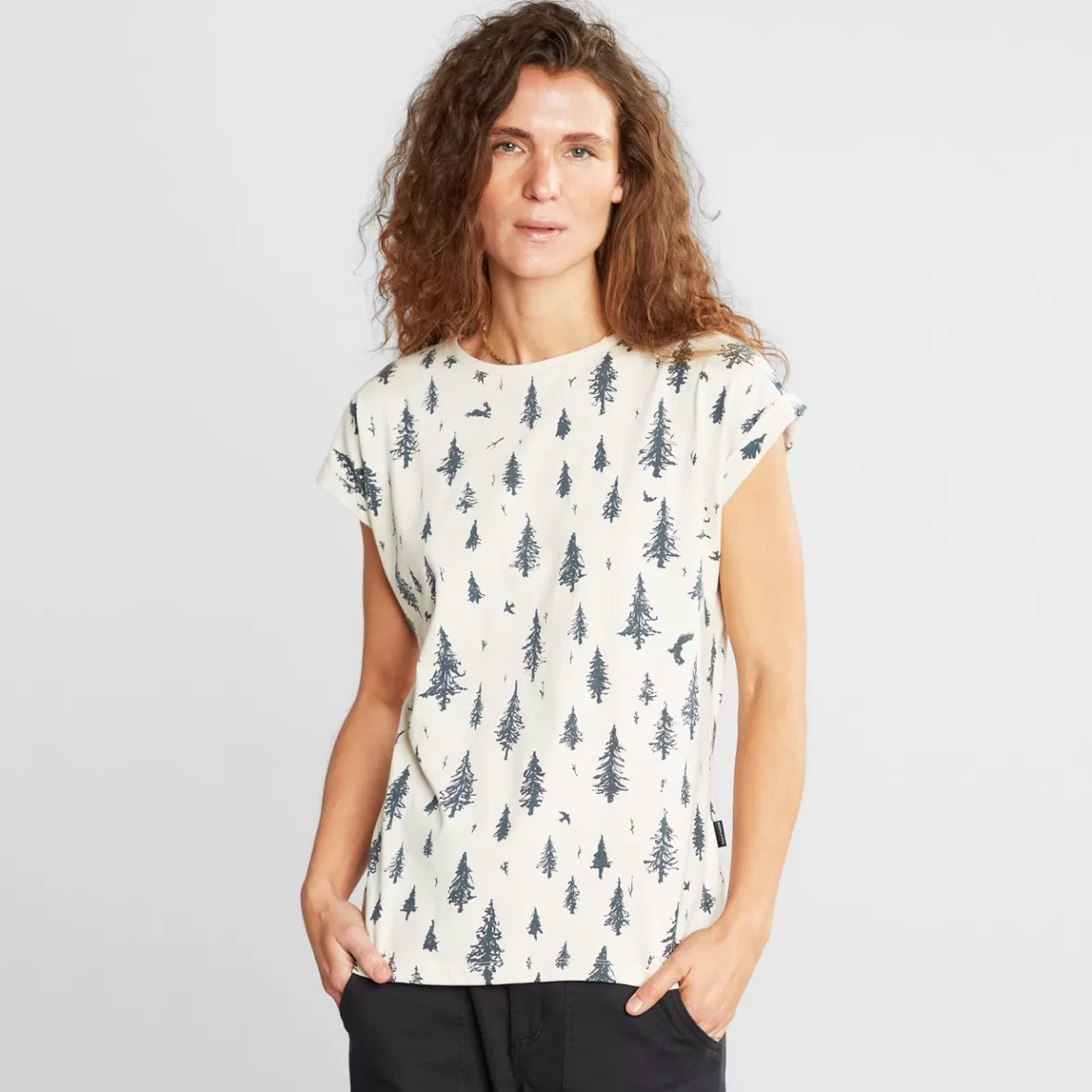 T-Shirts | DEDICATED T-shirt Visby Pen Forest Oat White