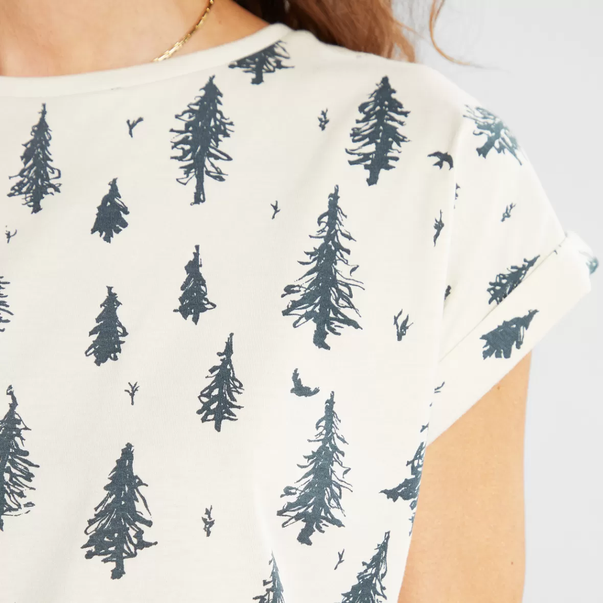 T-Shirts | DEDICATED T-shirt Visby Pen Forest Oat White