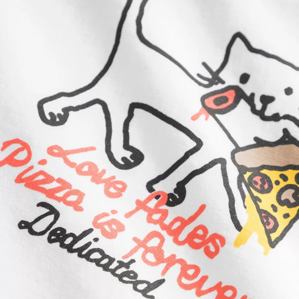 T-Shirts | DEDICATED T-shirt Visby Pizza Love White