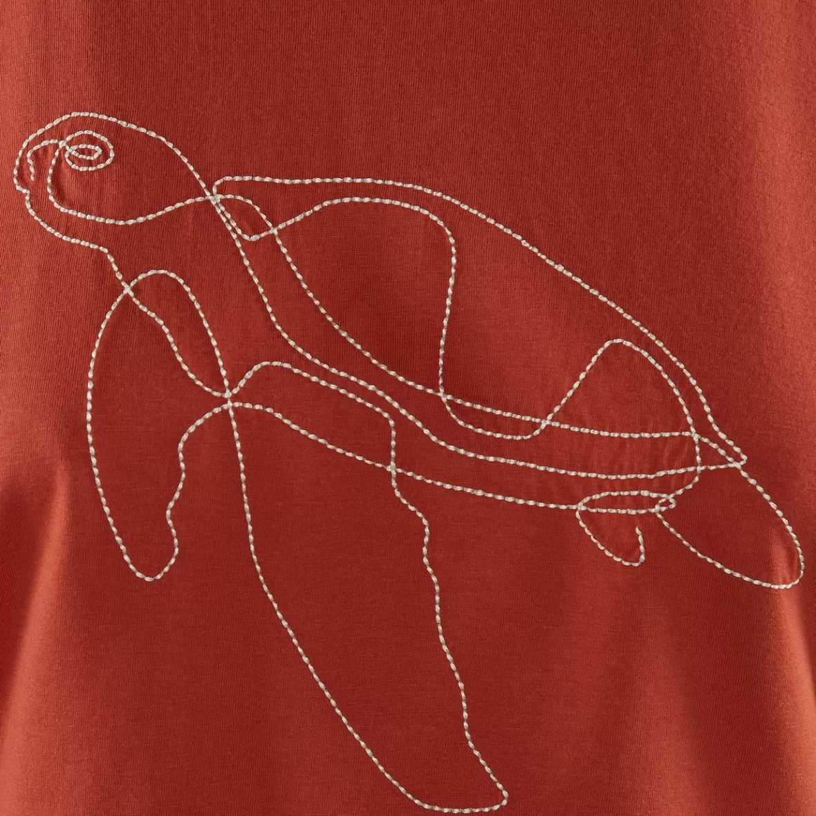 T-Shirts | DEDICATED T-shirt Visby Sea Turtle Terracotta Red