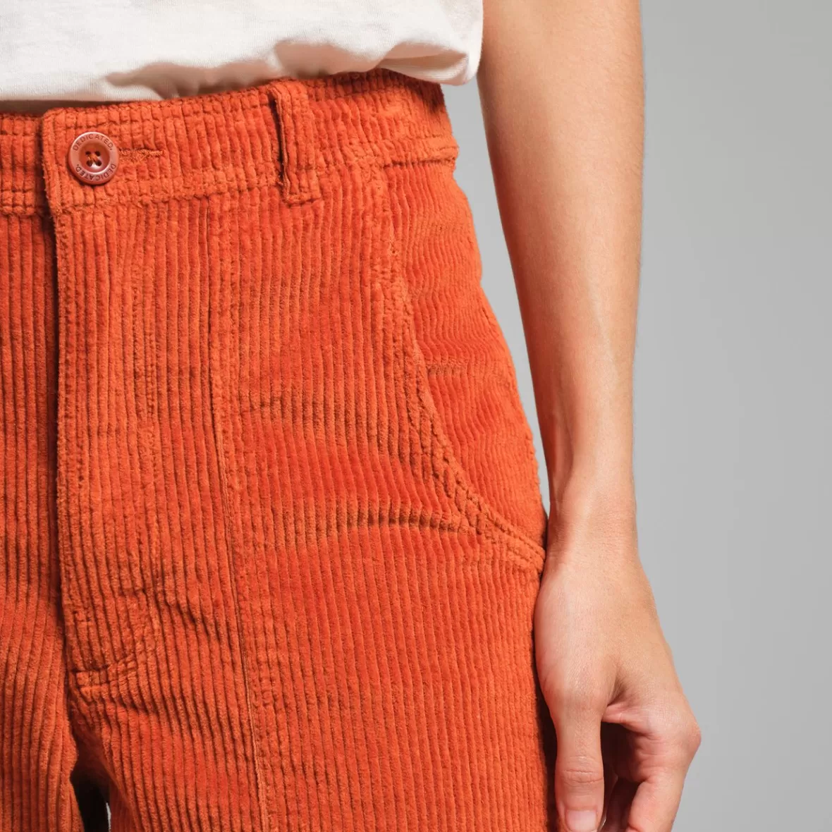 Pants | DEDICATED Workwear Pants Vara Corduroy Cinnamon Orange
